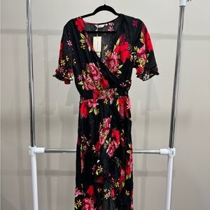 Vibrant Floral High Low Dress